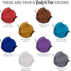 Vibrant Acrylic Pour Paint Set – 8 Metallic Colors with Silicone & Gloss Medium
