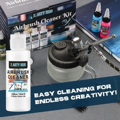 X ARTY HUB Airbrush Cleaning Kit with 16.2 fl oz Cleaner
