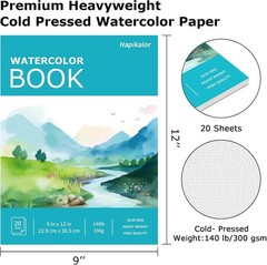 Watercolor Paper Pad, 9"x12" Water Color Paper, 140lb/300gsm Artist Pa