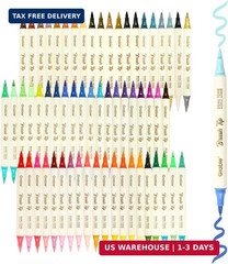Grabie 120 Colors Acrylic Paint Markers, 60 Pack Dual Tip Soft Brush Acrylic Mar