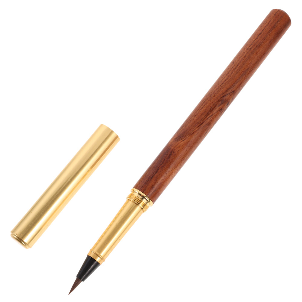 Solid Wood Brush Calligraphy Practicing Pens Painting Refillable Fountain