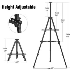Art Painting Artist Easel Stand, Portable Adjustable 66 inches, Black