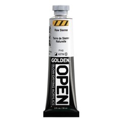 OPEN Slow-Drying Acrylics by GOLDEN, Raw Sienna, 2 fl oz. tube,