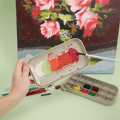 Paint Brush Cleaner Holder Organizer Palette Cup Acrylic Watercolor Basin Grey