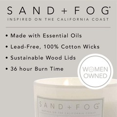 Sand + Fog Scented Candle – California Beach House – Additional 12 oz, Gray