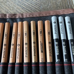 Raffine Marco Art Sketch Pencil Set With Roll Up Case Charcoal Pencil Artist Kit