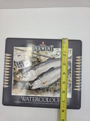 NOS Derwent Watercolour Pencils Set 24 Tin Watercolor Art Drawing Made UK