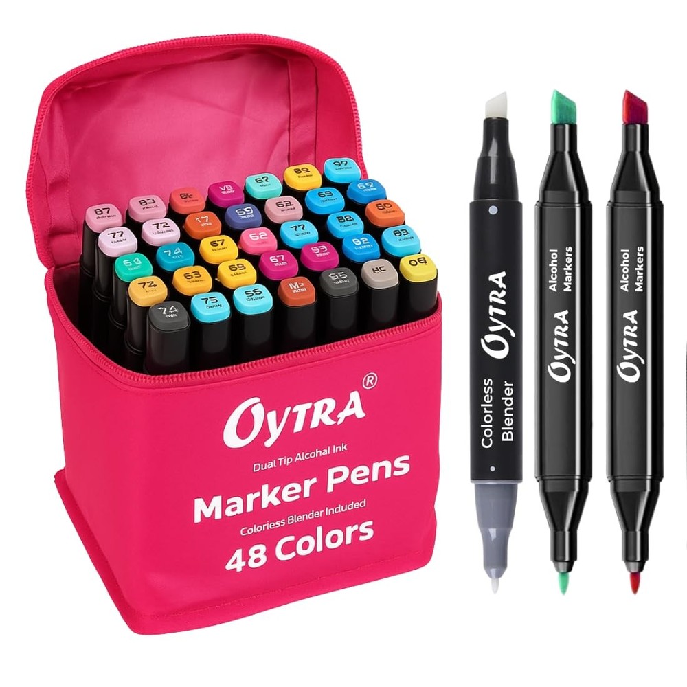 Dual Tip Markers Set 48 Colors With Colorless Blender Ideal for Coloring, Dra…