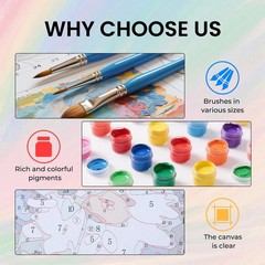 Beach Paint by Number Adult, Canvas Paint by Numbers for Adults Sunrise 20x16in
