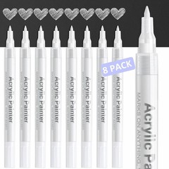 Set De 8pcs Marcadores Blancos Permanentes Para Neumaticos, Acrílico de 0,7 mm