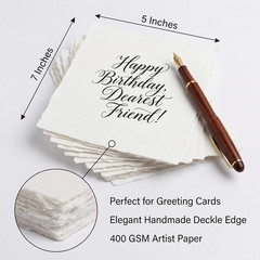 400 GSM / 25 Sheets Rough Textured Watercolor Paper for Painting, Drawing & Sket
