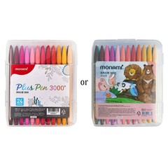 MONAMI Plus Pen 3000 Felt Tip Pens, Fine Point (0.4mm), Coloring/Drawing/Jour…