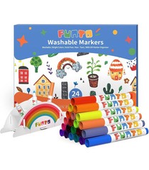 Funto Washable Markers,24 Assorted Colors,drawing Markers For Coloring Witout So