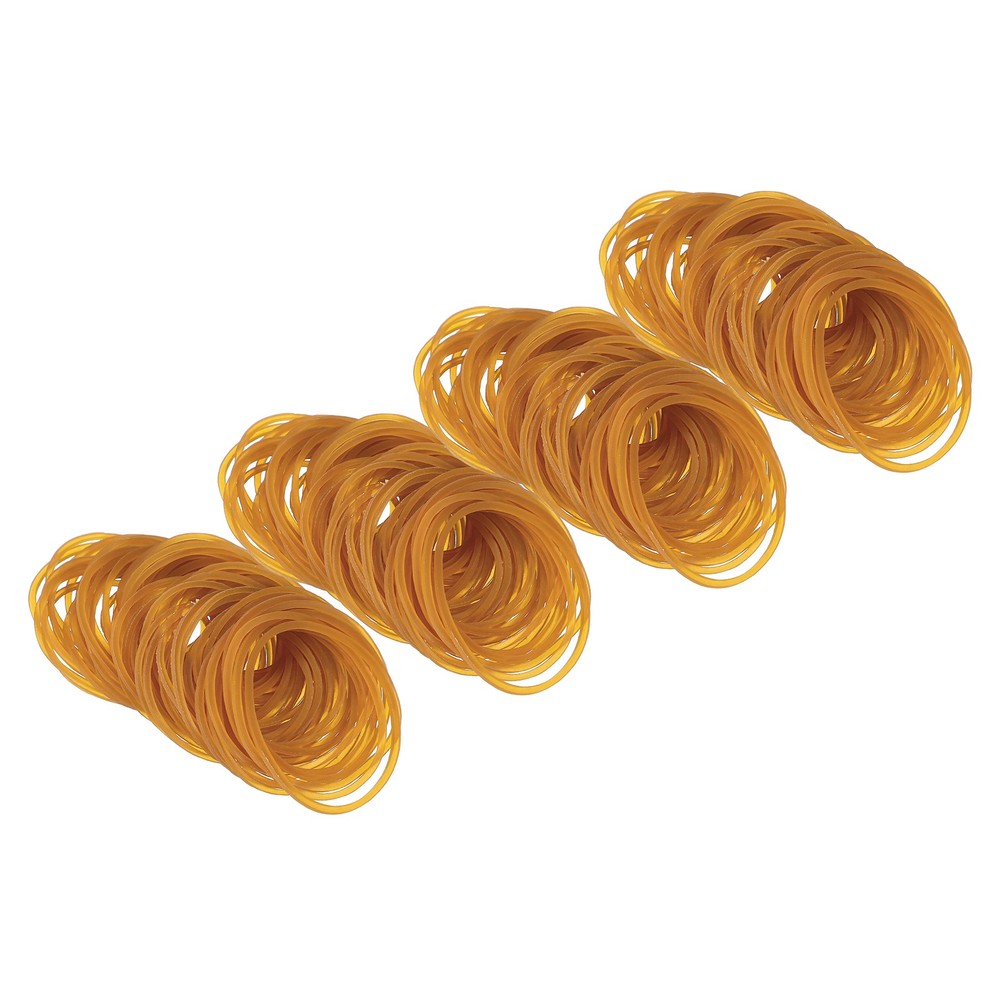2.4″ x 3/50″ 500 Pcs Yellow Elastics Rubber Bands for Office File Folder