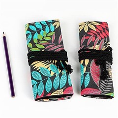 24/36/72 Slots Pencil Wrap Pencil Rolls, Artist 24slots Colorful Leaves