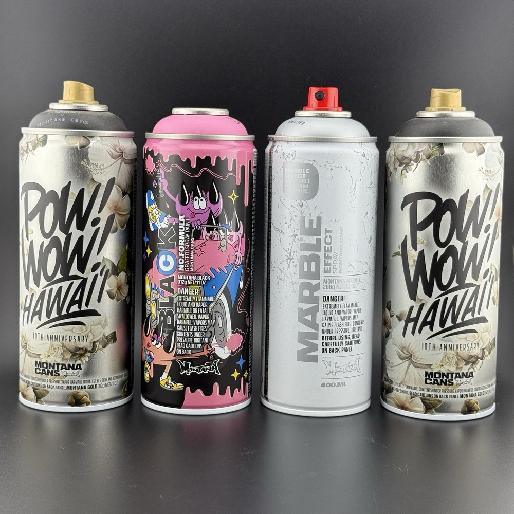 Lot 4 Montana Spray Paint Pow Wow Hawaii + Claw Money Artist Can New