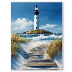 Paint by Numbers Kit for Adults 16 x 20 Inch Lighthouse on the Beach DIY Pain…