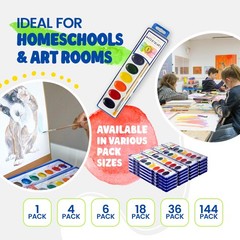 8-Color Watercolor Paint Set with Wooden Brushes Washable & Non-Toxic, Ideal …