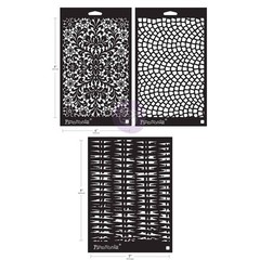 Knots & Knits | 6″ x 9″ Stencil Set | 3 Mylar Stencils | Finnabair | Prima