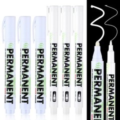 Sibba Acrylic White Paint Pens, 6 Pack Permanent Marker with white