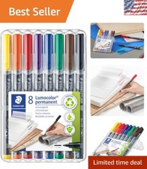 Lumocolor Assorted Permanent Ink Pens – 8 Medium Tip Markers for Creations