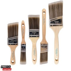 Paint Brushes, 5-Piece Paint Brush Set, Flat & Angle Brushes for Walls, Trim,…