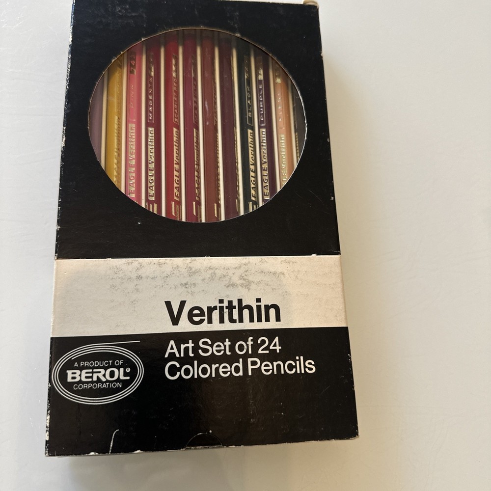 BEROL VERITHIN LEAD ART PENCILS – SET OF 24 COLORED PENCILS – TRUE VINTAGE