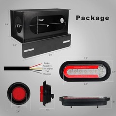Sequential Turn Signal Trailer Lights, Oval LED Trailer with Square Metal Box