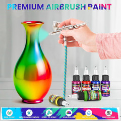 54-Color Airbrush Paint Set with Thinners – Water-Based Acrylic for Artists