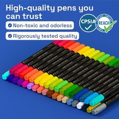 36-Count Dual-Tip Acrylic Paint Markers 1mm Fine 5mm Dot Vibrant Colors Fabric