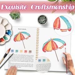 3Pcs Watercolor Workbook – Coloring Book for Beginner, Coloring Books for Adu
