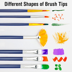 Paint Brushes Set, 20PCS Painting Brushes Different Types of Brushes for Acrylic