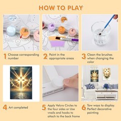 2 Pack Christianity Paint by Numbers for Adults – Adult Paint by Number with Fra