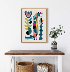Kate and Laurel Sylvie Mid-Century Crocodile Framed Canvas Wall Art by Rachel…