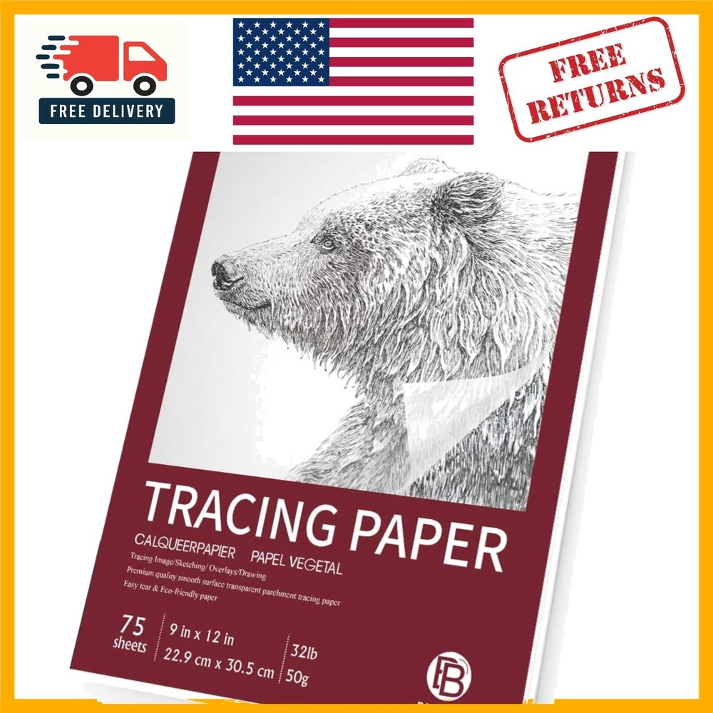 9”x12” Tracing Paper Pad – Acid-Free, 75 Sheets for Creative Layers