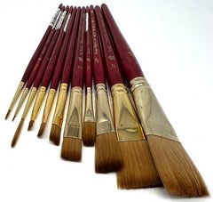 Lot of 11 – Princeton Heritage Series Brushes – Stroke, Flat Shader, Round…