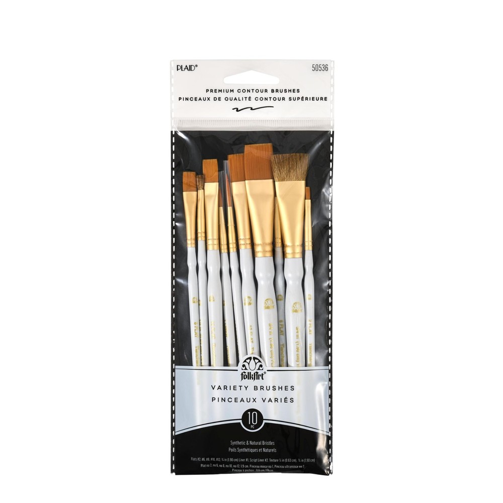 10 PCS Learn To Paint Premium Brush Set 50536 MultiPack Brushes New