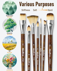 30Pcs Paint Brush Set, Professional Paintbrushes with Paint Spatula and Cloth Ro