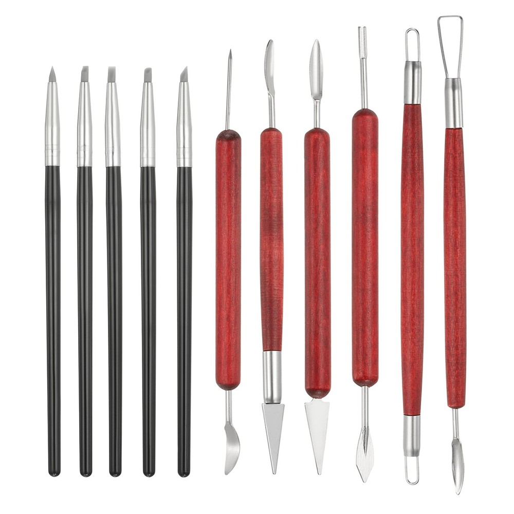 11 Pcs 3mm Silicone Clay Sculpting Tool Kit, Polymer Clay Tools Set, Black Gray
