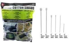 325Pcs in Bag – 6” & 8” Assorted Cotton Swabs W/Wood Handle