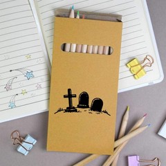 12 x ‘Simple Graveyard ‘ Long 178mm Coloured Pencils / Pencil Set (PE00094171)