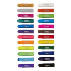 KINGART 24 Pack Multicolor Tempera Paint Sticks Non Toxic Washable Fun