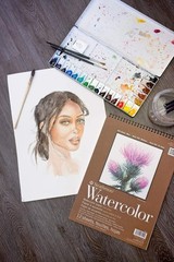 Strathmore 4401 400 Series Watercolor Pad, 9″x12″ Wire Bound, 12 Sheets