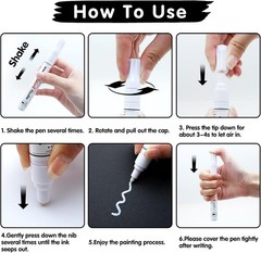 Medium Point White Paint Pens – 2 Pack for Durable Marking on Any Surface