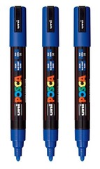 3 PCS PC5M WaterBased Paint Markers Reversible Medium Tip 1.82.5mm Blue
