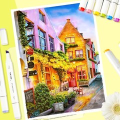 SFAIH Alcohol Markers Fine Chisel – 101 Colors Dual Tip Coloring Markers for…