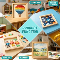6 Pack 8 x 8 Inch Wood Panel Boards, Unfinished Wooden Canvas Panels Boards f
