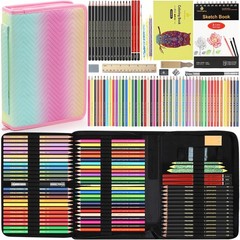 78Pcs Drawing Kit, Art Supplies w/Sketchbook, Pencils & Case for Artists