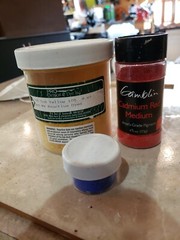 Encaustic Medium primary starter paint set Red, Blue, Yellow + white and black