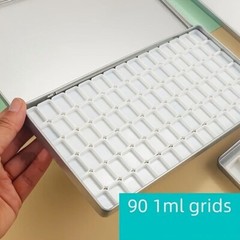 90-Grid Watercolor Packaging Box Tinplate Frosted Iron BOX Paint Storage